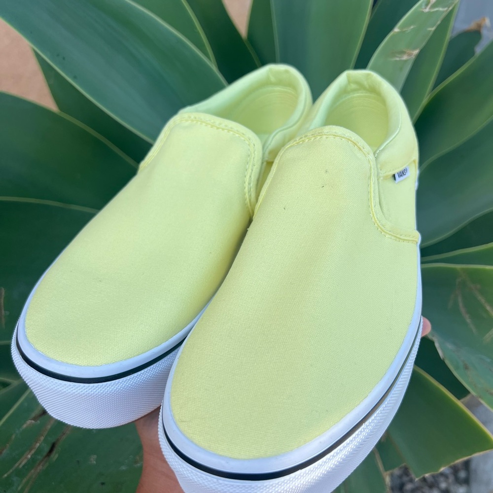 Vans Yellow Slip-On Canvas Women Platforms New No Box